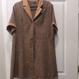 SHEIN Tan and Brown Checkered DRESS!